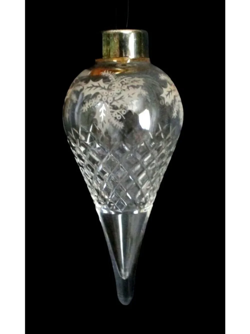 Royal Doulton 1986 Crystal Christmas Ornament With Box Made In England